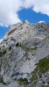 Preview wallpaper mountain, rock, moss, grass, nature