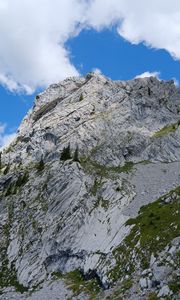 Preview wallpaper mountain, rock, moss, grass, nature