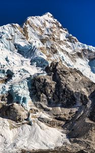 Preview wallpaper mountain, rock, peak, snow, nature, landscape