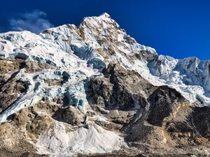 Preview wallpaper mountain, rock, peak, snow, nature, landscape