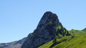 Preview wallpaper mountain, rock, peak, landscape, green