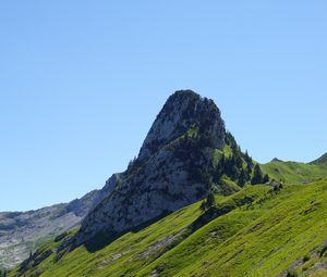 Preview wallpaper mountain, rock, peak, landscape, green