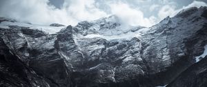 Preview wallpaper mountain, rock, relief, landscape, clouds
