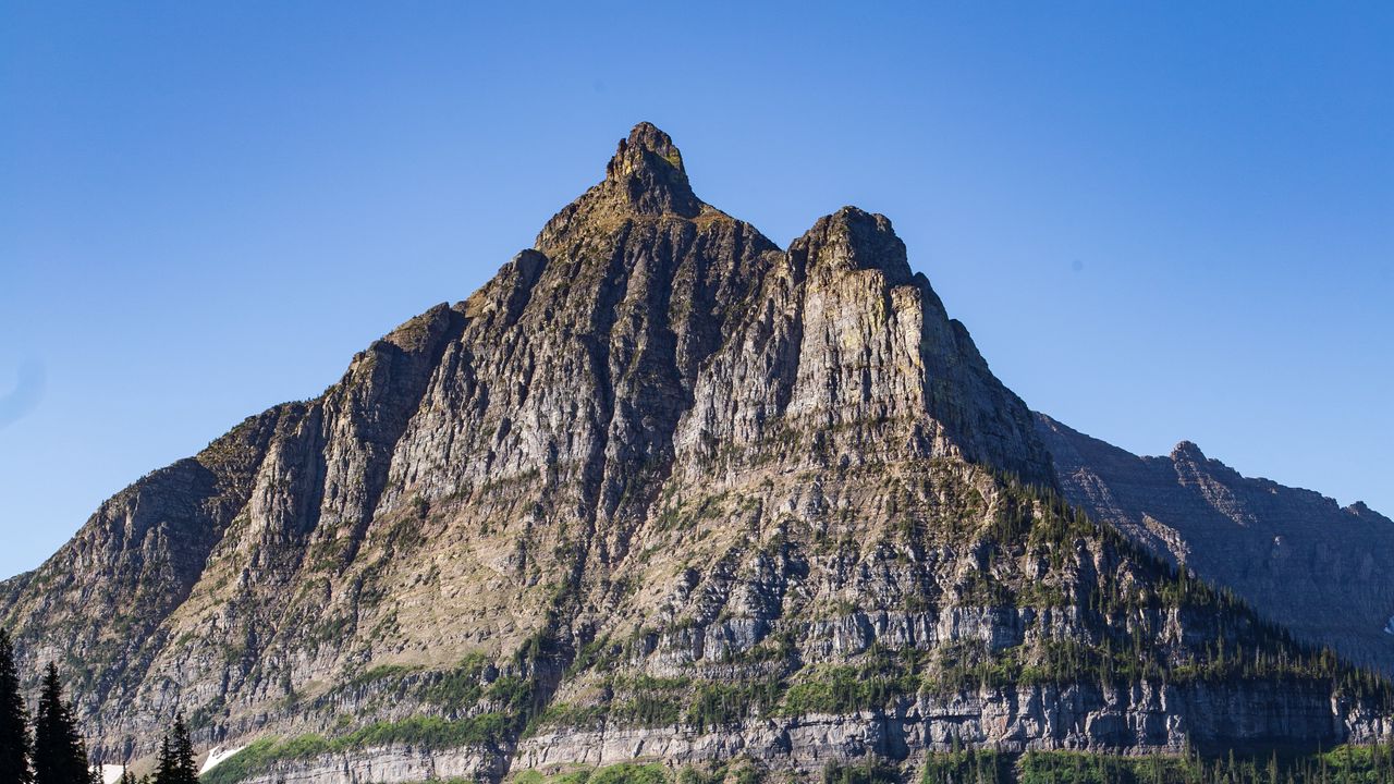 Wallpaper mountain, rock, relief, trees, slope