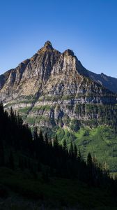 Preview wallpaper mountain, rock, relief, trees, slope