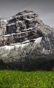 Preview wallpaper mountain, rock, snow, valley, nature, landscape