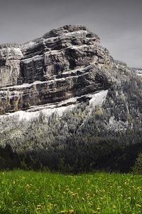 Preview wallpaper mountain, rock, snow, valley, nature, landscape