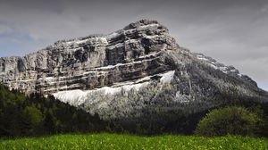 Preview wallpaper mountain, rock, snow, valley, nature, landscape