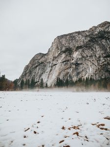Preview wallpaper mountain, rock, snow, landscape, winter