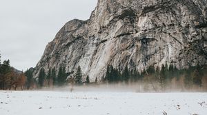 Preview wallpaper mountain, rock, snow, landscape, winter