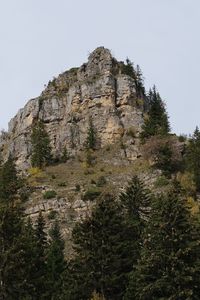 Preview wallpaper mountain, rock, trees, nature, landscape