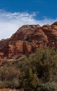 Preview wallpaper mountain, rock, trees, bushes, nature, arizona