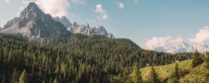 Preview wallpaper mountain, rock, trees, forest, landscape
