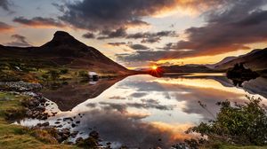 Preview wallpaper mountain, rocks, lake, stones, landscape