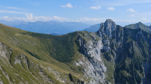 Preview wallpaper mountain, rocks, slope, relief, grass