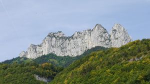 Preview wallpaper mountain, rocks, trees, landscape
