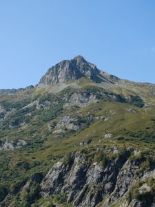 Preview wallpaper mountain, rocks, trees, landscape, nature