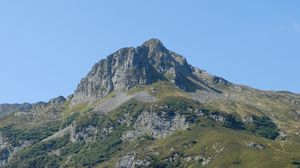 Preview wallpaper mountain, rocks, trees, landscape, nature