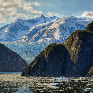 Preview wallpaper mountain, sea, glacier