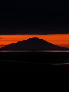 Preview wallpaper mountain, shore, beach, dusk, dark