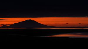 Preview wallpaper mountain, shore, beach, dusk, dark