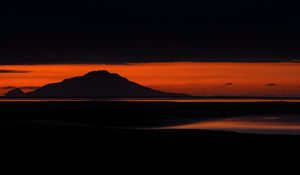 Preview wallpaper mountain, shore, beach, dusk, dark