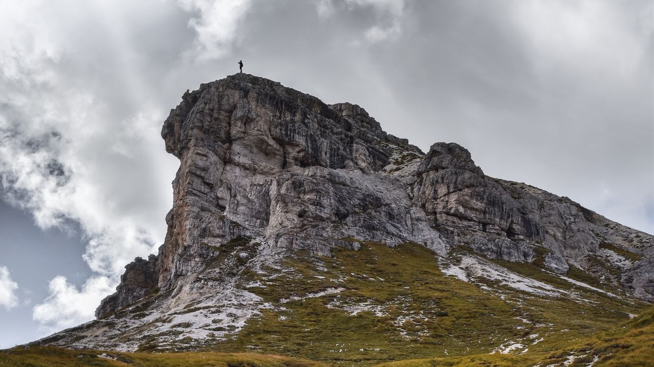 Wallpaper mountain, silhouette, peak, dolomites