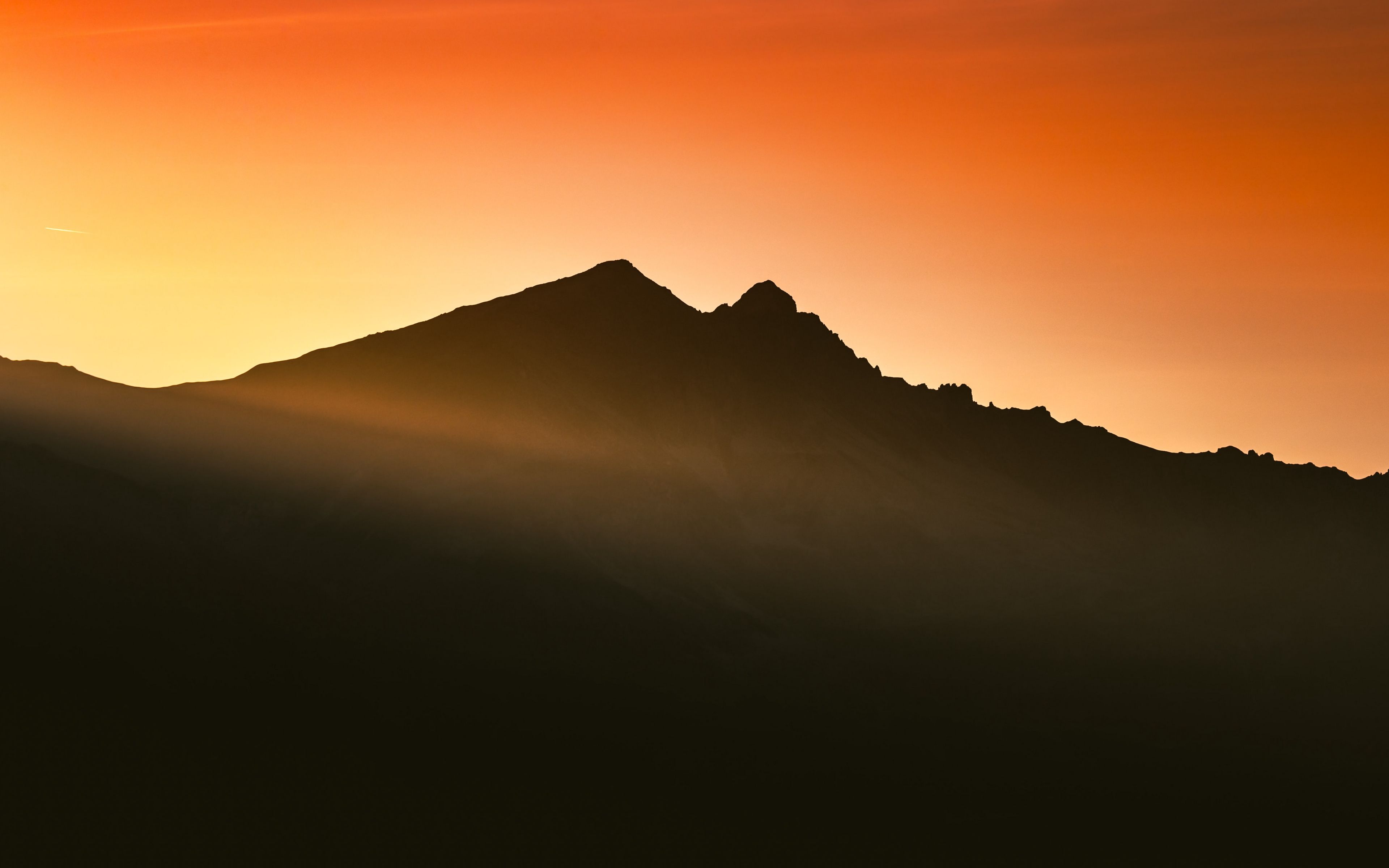 Download Wallpaper 3840x2400 Mountain Silhouette Sunset Sunlight