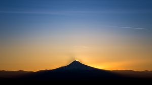 Preview wallpaper mountain, silhouette, sunset, twilight