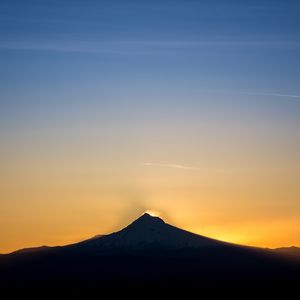 Preview wallpaper mountain, silhouette, sunset, twilight