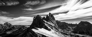 Preview wallpaper mountain, sky, bw, peak, italy