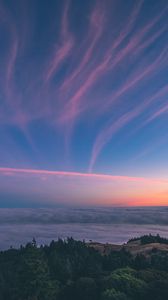 Preview wallpaper mountain, sky, sunset, mount tamalpais, united states