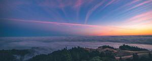 Preview wallpaper mountain, sky, sunset, mount tamalpais, united states