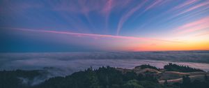 Preview wallpaper mountain, sky, sunset, mount tamalpais, united states