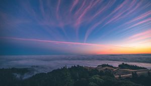 Preview wallpaper mountain, sky, sunset, mount tamalpais, united states