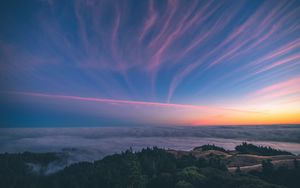 Preview wallpaper mountain, sky, sunset, mount tamalpais, united states