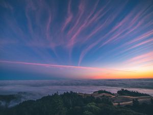 Preview wallpaper mountain, sky, sunset, mount tamalpais, united states