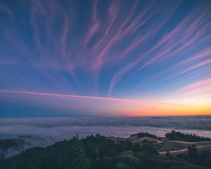 Preview wallpaper mountain, sky, sunset, mount tamalpais, united states