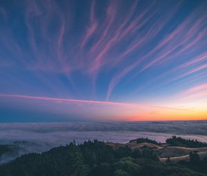 Preview wallpaper mountain, sky, sunset, mount tamalpais, united states