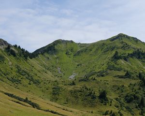 Preview wallpaper mountain, slope, landscape, lake