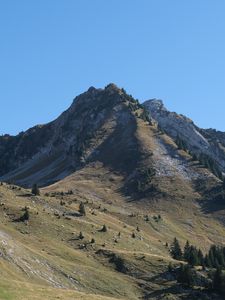 Preview wallpaper mountain, slope, landscape, valley, trees