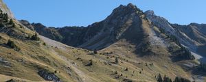 Preview wallpaper mountain, slope, landscape, valley, trees