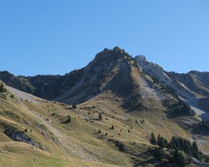 Preview wallpaper mountain, slope, landscape, valley, trees