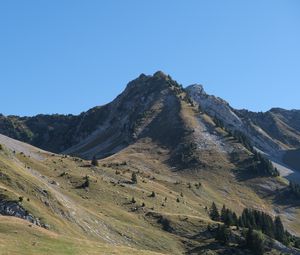 Preview wallpaper mountain, slope, landscape, valley, trees