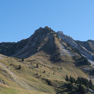 Preview wallpaper mountain, slope, landscape, valley, trees