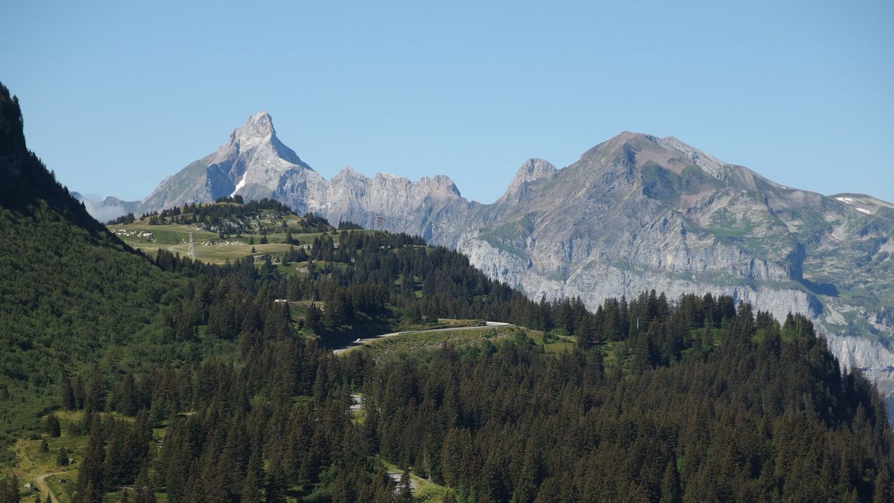 Wallpaper mountain, slope, landscape, aerial view