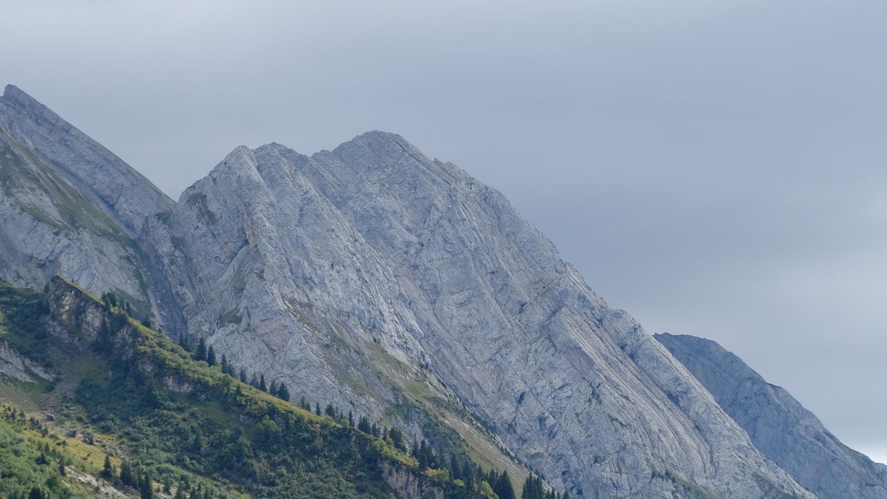 Wallpaper mountain, slope, landscape, trees, nature