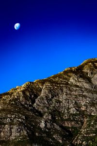 Preview wallpaper mountain, slope, moon, sky, nature