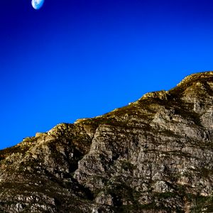 Preview wallpaper mountain, slope, moon, sky, nature