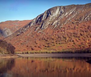 Preview wallpaper mountain, slope, reflection, lake, landscape